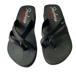 Skechers Black Foam Toe-Post Sandals